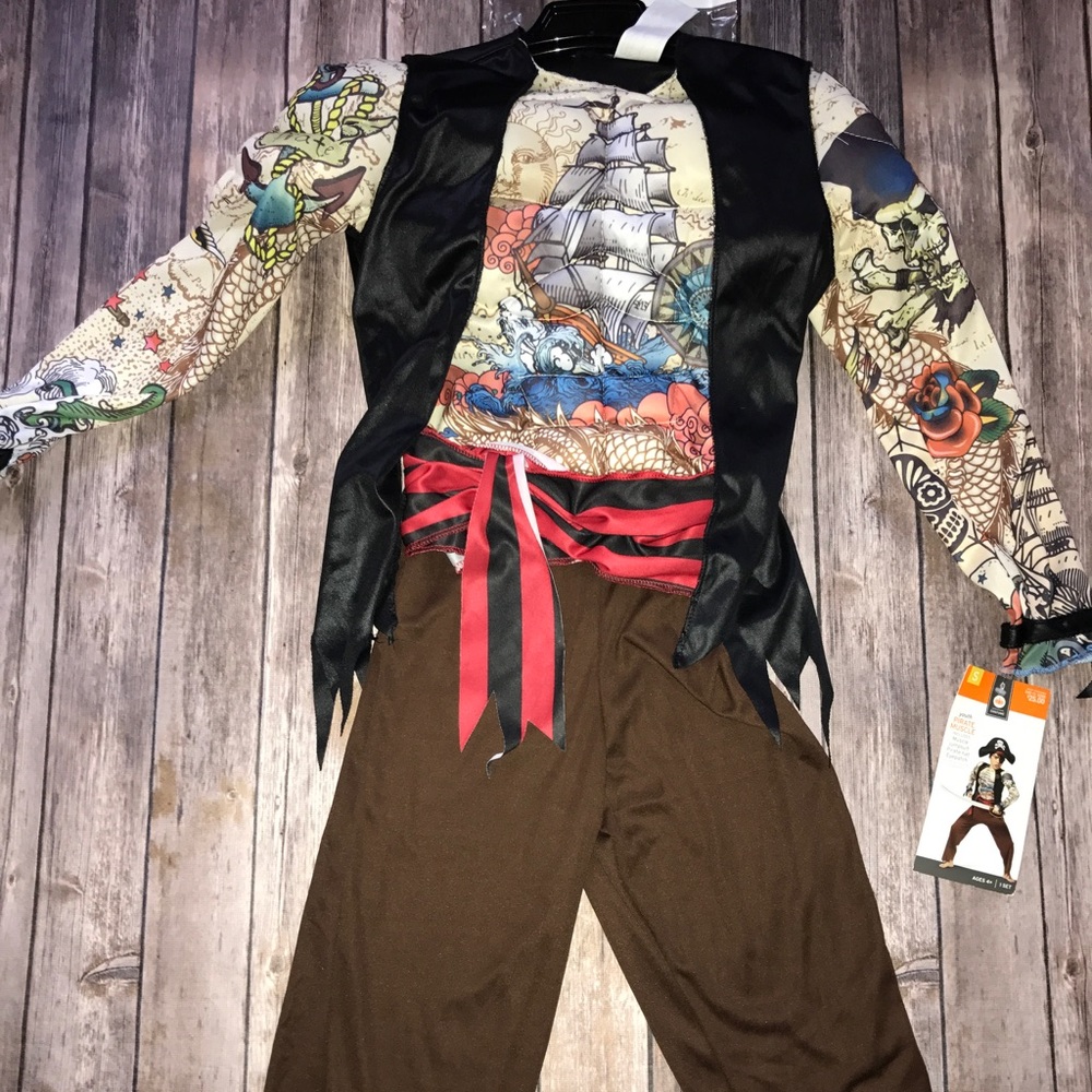 Youth Small muscle pirate Halloween costume NWT